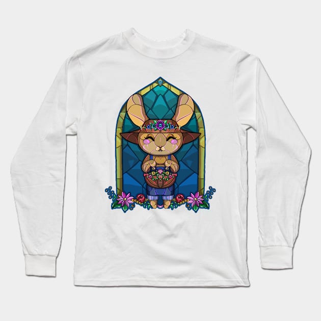 Garden Paws Bunny Basket Long Sleeve T-Shirt by bittentoast